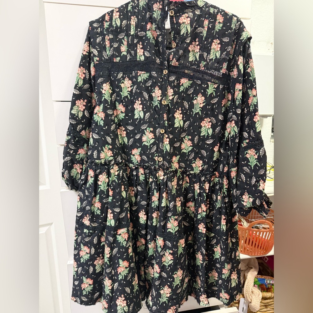 Anthropologie Pilcro Long-Sleeve Mock-Neck Swing Mini Dress S - Picture 6 of 8
